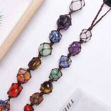 1PC Natural Chakra Pendant Tumbled Healing Stone Car Pendant Yoga Chakra Energy Gem Decoration Fathers Dad - 脈輪 - 查看 9
