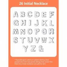 Sterling Silver Initial Necklace For Women925 Silver Letter Necklaces Personalized Initial Pendant Necklace For Girls