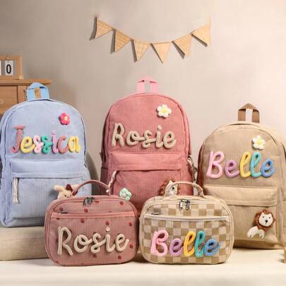 Bộ ba lô và hộp cơm trưa cho trẻ em có thể tùy chỉnh - Bộ đồ dùng học tập dễ thương, món quà độc đáo cho con trai hoặc con gái, được thiết kế riêng.