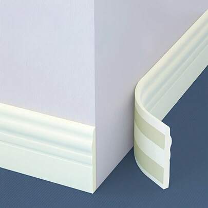 1 Rotolo 1M di battiscopa autoadesivo, battiscopa morbido rimovibile, bordo decorativo per pareti, strumento per decorazione domestica fai-da-te, tagliabile liberamente, possibilità di acquistare più rotoli per una lunghezza maggiore