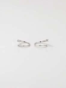 1 Pair Of S925 Sterling Silver Zirconia Earrings - Gold-Plated Hypoallergenic - Simple And Exquisite Women's Earrings - Sterling Silver Jewelry - Suitable For Daily Wear