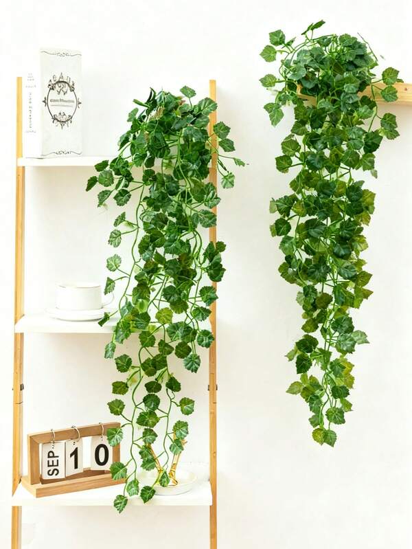 1 قطعة نبات الأفيون الاصطناعي الأخضر المعلق، نبات الأفيون الاصطناعي، ديكورات معلقة اصطناعية من البلاستيك، ديكور نباتي لحفلات عيد الميلاد وعيد الحب، نبات أوراق خضراء مزيف لتزيين الجدران والغرف والمنزل والفندق والمكتب