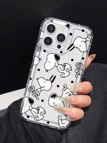 1pc Cute Snoopy Pattern, Airbag Transparent Anti-Fall Phone Protective Case, TPU Material, Suitable As Holiday Gift, Compatible With Apple XS/XS Max/XR/11 12 13 14 15 16 Pro/Pro Max/14 15 16 Plus/17, Unisex, Also For Samsung Phones