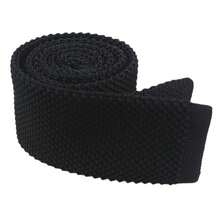 Corbata delgada de punto de unicolor y textura para hombres, acabado cuadrado {"Talla_nombre":"Talla única","Color_nombre":"Negro" - Multicolor4 - Ver 4
