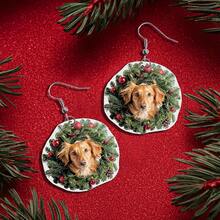 1 Pair Cute Cat Ear Christmas Wreath 2D Funny Animal Gift, Christmas