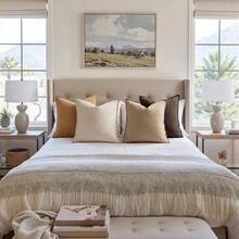 Neutral Linen Pillow Covers Pack Of 4 Decorative Natural Solid Throw Pillow Covers Soft Accent Boho Farmhouse Couch Pillowcases Modern Home Decors Living Room Bed Sofa 18x18 Inch - 18 英吋 x 18 英吋(4 件裝)+ 中性棕色 - 查看 5