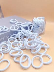 50Pcs White Seamless Headband Without Damaging Hair, Fashionable, Personalized, Casual, Versatile, Suitable For Daily Commuting, Exercise, Yoga, Home Life, Small Gift, Autumn Outfits, Ponytail Holders, Hair Elastics, Hair Rubber Bands, Bathroom Makeup, Hair Rope