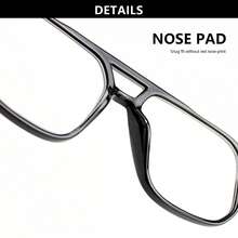 Óculos de leitura multifocais premium de 1 peça, design exclusivo de ponte dupla, lentes progressivas de alta definição, óculos de leitura com esquema de cores clássico, essenciais para negócios e lazer - Preto - Ver 10