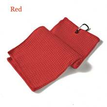 Outdoor Sports Square Microfiber Golf Ball Cleaning Towel With Carabiner, Absorbent Cleaner, Club Head Wipe Cloth