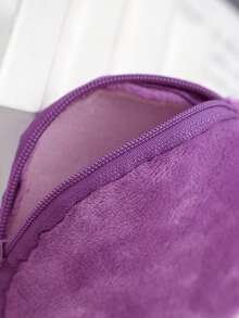 Fashionable Quilted Crossbody Bag, Plush Material Coin Purse, Same Color Fashion Matching, Multifunctional Zipper Heart-Shaped Shoulder Bag Embroidered Crossbody Bag, Plush Material Mini Headphone Storage Bag, Mother's Gift, Women's Leisure Wallet Handbag, Multi-Layer Mobile Phone Bag, Outdoor Women's Bag, Portable White-Collar Student Work Business Commuting Bag, Best Friend And Family Gift, Travel Party Souvenir - Multicolor - View 7