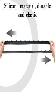 4 Pack Bar Stools Leg Protectors Ring, Stretchable Silicone Non Slip Chair Leg Protector, No Scratches No Noise Chair Footrest Bottom Pads Protect Wooden Floor, Fits 145"-165" Round Base (Black)