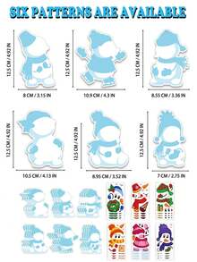 24set- Christmas Snowman Craft Kit Kids' DIY Christmas Tree Decorations Make Your Own Self-Adhesive Stickers Christmas Party Gifts