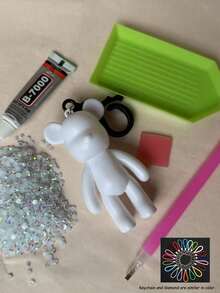 A Set Of Hand-Drilled Bears Composed Of 6pcs Accessories. Creative DIY Drill Bear, Made By Yourself, A Variety Of Colors Are Optional, And Can Also Be Used To Decorate Bags, Mobile Phone Chains And Various Key Chain Pendants, And Can Also Be Used As Christmas Stocking Stuffing Gifts - Multicolor - View 16