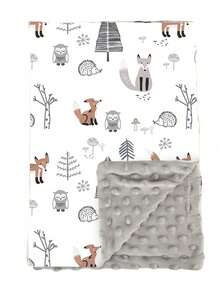 1 Stück Baby/Kleinkind Decke, weich & leicht, doppellagiges Pünktchen Rückenmaterial, geeignet für Babybett, mit süßem Bauernhoftier Muster, Größe 30 x 40 Zoll