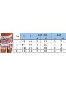 Women Mini Short Skirt Low Waisted Leopard Print Ruffle Lace Edge Fashion Short Skirt - Màu xanh lam - Xem 7