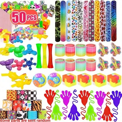 Bộ 60 túi quà tặng nhỏ, quà nhét vào tất Giáng sinh, quà tặng số lượng lớn cho lớp học, giải thưởng hộp kho báu lễ hội, túi nhét vào piñata.