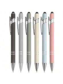 1/10 Stück Kugelschreiber mit Stylus Spitze, Metall, 2 in 1 Stylus Kugelschreiber mit 1,0 mm schwarzer Tinte für Smartphone, Tablet