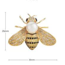 Bee Brooch For Women Korean Style Elegant Pin High-End Suit Sweater Luxurious And Grand Accessory Pin Buckle Pearl Brooch - Ngọc trai vàng - Xem 5