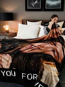 1pc Custom Printed Flannel Fleece Blanket, Personalized With Various Images And Photos, Suitable As Gifts For Girls, Boys, Adults, Valentine's Day, Lightweight, Soft And Comfortable, Fits Bed, Sofa, Camping, Travel - Warm Blanket For All Seasons Washable, Lightweight, Breathable, Durable Cozy, Comfortable, Warm, Soft, Simple Custom, Unique, Personalized - Multicolor - View 11