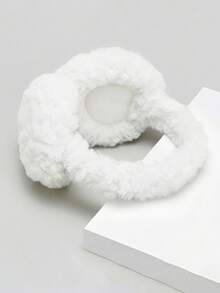 1 Stück warme Ohrenschützer für Frauen, süßer Winterstil, einfache Ohrenabdeckungen, frostschützende Ohrenärmel, flauschige Ohrentaschen, faltbar für Studenten weiße Ohrenschützer - Verschiedenfarbig - Übersicht 3