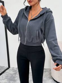 Sudaderas con capucha con cremallera para mujer, chaquetas cortas, sudaderas de forro polar, atuendos de otoño casuales y cómodos, ropa de invierno 2025