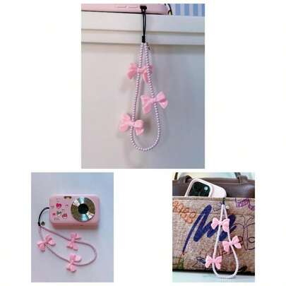 - Correa de pulsera con abalorio para telfono celular, correa universal para telfono celular, bonita correa de mueca, cadena de abalorio, accesorios hechos a mano para bolsas de cmara