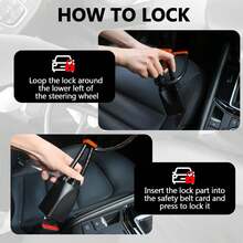 Car Security Lock - Heavy Duty Steel Steering Wheel Lock For Theft Protection, Easy Install & Universal Fit For Travel Peace Of Mind - Black - View 3