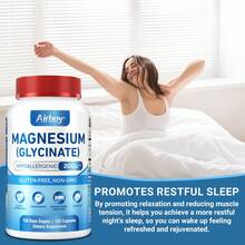 BUPORAI Cápsulas De Glicinato De Magnesio: Ayudan Con El Estrés, Los Músculos, El Sueño, Las Articulaciones, Los Huesos Y La Salud Inmunitaria Y Cardiovascular (120 Unidades) - 120 cápsulas - Ver 6