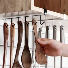 Eisen Haken Tassen Halter Aufbewahrungsregal mit 6 Haken, geeignet für Schränke, Töpfe und Schaufelregale sowie Aufbewahrungsregale, die kein Bohren erfordern