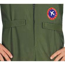 Fiestas Guirca 成人戰鬥機飛行員服裝，適合主題派對和活動，青年軍事飛行員服裝，具有逼真的綠色細節，非常適合慶祝活動、角色扮演和工藝品，有不同尺寸可供選擇 - 免費送貨✅ 24/48 小時內送達西班牙（大陸） - 彩色 - 查看 3