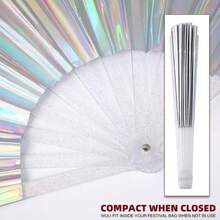 Large Fan Glitter Holographic Glitter Raves Nightclubs Festivals Show Carnival Decoration XL6032 - đầy màu sắc - Xem 3