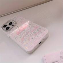 Palace Fantasy Castle Crystal Sticker Laser Phone Case Suitable For Apple 15/14/13/12/11 Series - 粉紅色 - 查看 7