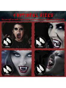 Vampire Teeth Fangs, Halloween Vampire Accessories Realistic Vampire Fangs, Halloween Fake Teeth Cosplay Vampire Costume For Woman Men Halloween Party Makeup Dress Up Favors