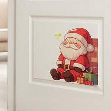 Pegatinas decorativas para ventanas de Navidad - Papá Noel con regalos, decoraciones adhesivas para ventanas, sin residuos, removibles, para el hogar, la tienda, la oficina - Decoraciones removibles para ventanas navideñas, exhibición festiva, diseño alegre, calcomanías decorativas, decoradores del hogar, pegatina para ventana de Navidad removible, cling para ventana de Navidad, pegatinas adhesivas para ventanas, pegatina para ventana de Navidad, decoración navideña