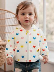 Toddler Windbreaker Jacket Baby Girl Hooded Zip Up Sweatshirt Winter Jacket Zipper Long Sleeve Outwear Spring Clothes - Apricot - View 3