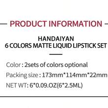HANDAIYAN 6pcs/Set Matte Rose Lip Gloss Set, Non-Stick, Velvet Lip Tint, Great For Halloween, Christmas, Autumn/Winter Seasons, Holiday Gift - Một bộ/2ml*6 cái - Xem 7
