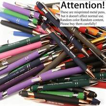 20 piezas de bolígrafos retráctiles de bambú con impresión equivocada, diseño de Body de metal, de moda, adecuados para oficina, negocios, escuela y diversos eventos, opción de regalo ideal (tinta negra)