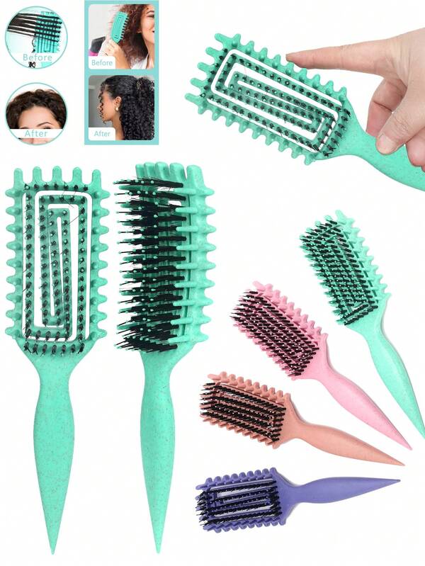 Lockenbürste zum Entwirren, Formen und Definieren von Locken für Frauen, Männer, nasses und trockenes Haar, Haarbürste, Slick-Back-Bürste, Stylingbürste, Lockenbürste, Edgebürste, Haarkamm, Haarbürstensatz, Kamm für Locken, Entwirrbürste, Haarbürste für Frauen, Haar, Reise, Haarpflege, Haarwerkzeuge, Harzeug, Friseur, Friseurzubehör, Friseursalon, Friseurausrüstung