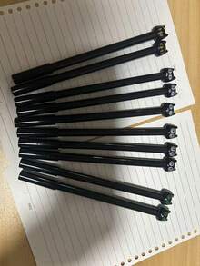 4/8/10/12/16支装 Expression Cat 签名笔 大眼睛黑猫玩偶中性笔 0.5mm 黑色中性笔，万圣节、圣诞节奖品、礼物 - 彩色 - 查看 11