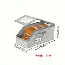 Baseball Cap Multi-Purpose Storage Box, Large Capacity Stackable Baseball Cap Storage Box, Multi-Functional Dust-Proof Storage Box, Suitable Wardrobe, Foldable Zipper Dust-Proof Storage Box, Storage Hats, Clothes, Dolls, Etc. , Can Be Used In 4 Seasons Throughout Year - Màu xám - 1 cái - Xem 4