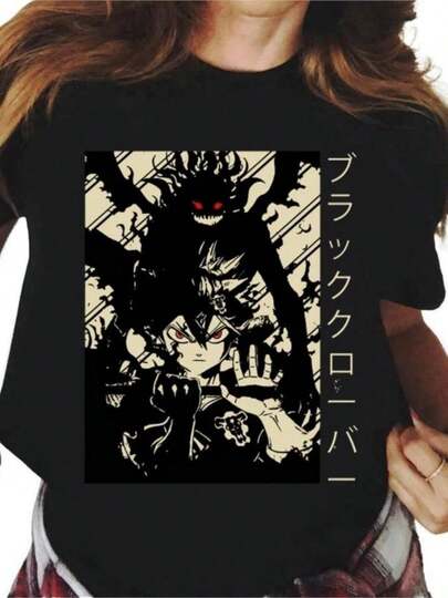 Fashion Japanese Anime Black Clover T Shirt Men men Cartoon Graphic Print Short SLeesve Fashion Casual Plus Size Unisexs T Shirt