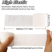 7 rollos de vendaje autoadhesivo, cinta deportiva transpirable, vendaje deportivo autoadhesivo (blanco) - Blanco - Ver 5