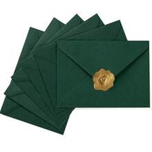 50 Pack A7 Colorful 5x7 Envelopes V Flap Invitation Envelopes 5x7 Cards, Birthday, Weddings, Graduations, Greeting Cards, Shower 5.24 X.24 Inches (Dark Green) - 墨綠色 - 查看 8