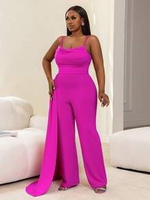 Faeriesty Chic Elegant Party Jumpsuit With Thin Spaghetti Straps | Perfect For Red-Carpet Events, Disco-Themed Parties, Concert Performances, And Glam Evening Receptions