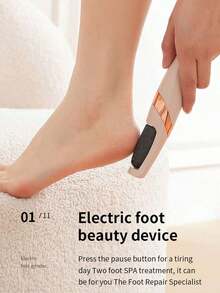 Ultra-Smooth Foot Care: Electric Callus Remover With 2-Speed Settings And 2 Precision Grinding Heads. Automatic Lighting Technology Allows For Effortless Removal Of Dead Skin Even In Low Light. Designed For Professional Results At Home, Making It The Perfect Gift For Mothers And Seniors. Rechargeable And Lightweight, This Foot File Is An Essential Tool For Maintaining Soft Feet For Sandals And Barefoot Confidence. Treat Your Loved Ones To A Salon-Grade Experience. (1 Set) - 粉色 - 查看 10