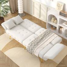 Two-Seater Multifunctional Sofa Bed With Bed Function, Adjustable Backrest, And Multi-Position Armrests. Modern Folding Sofa Bed For The Living Room – Velour Upholstery. Spacious Sleeping Area.