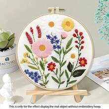 Countryside Floral Series Cross Stitch Embroidery DIY Kit, Beginner Friendly Home Decor Handcraft Material Pack, Living Room Bedroom Wall Art Creative Gift