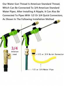 1pc High Pressure Foam Sprayer Gun, Multi-Mode Home High Pressure Foam Cleaning Gun, Adjustable Modes, With Container, For Powered Washing Tool - Dark Green - View 6