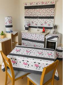 Complete Kitchen Set 10 Pieces Sink Curtain Window Tablecloth In Printed Oxford Fabric - vaquinha poá - 查看 1