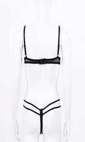 TSSOE Women'S Sexy Embroidery Lace Lingerie Set Push Up Shelf Bra Low Rise G-String Panties Underwear - ColorB - 查看 4